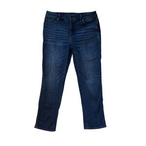 Chico's Womens Size 0, US 4 Slimming Girlfriend Slim Leg Crop Jeans Stretch